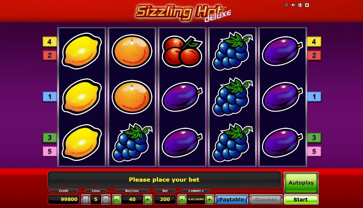 Sizzling Hot Deluxe slot from Novomatic